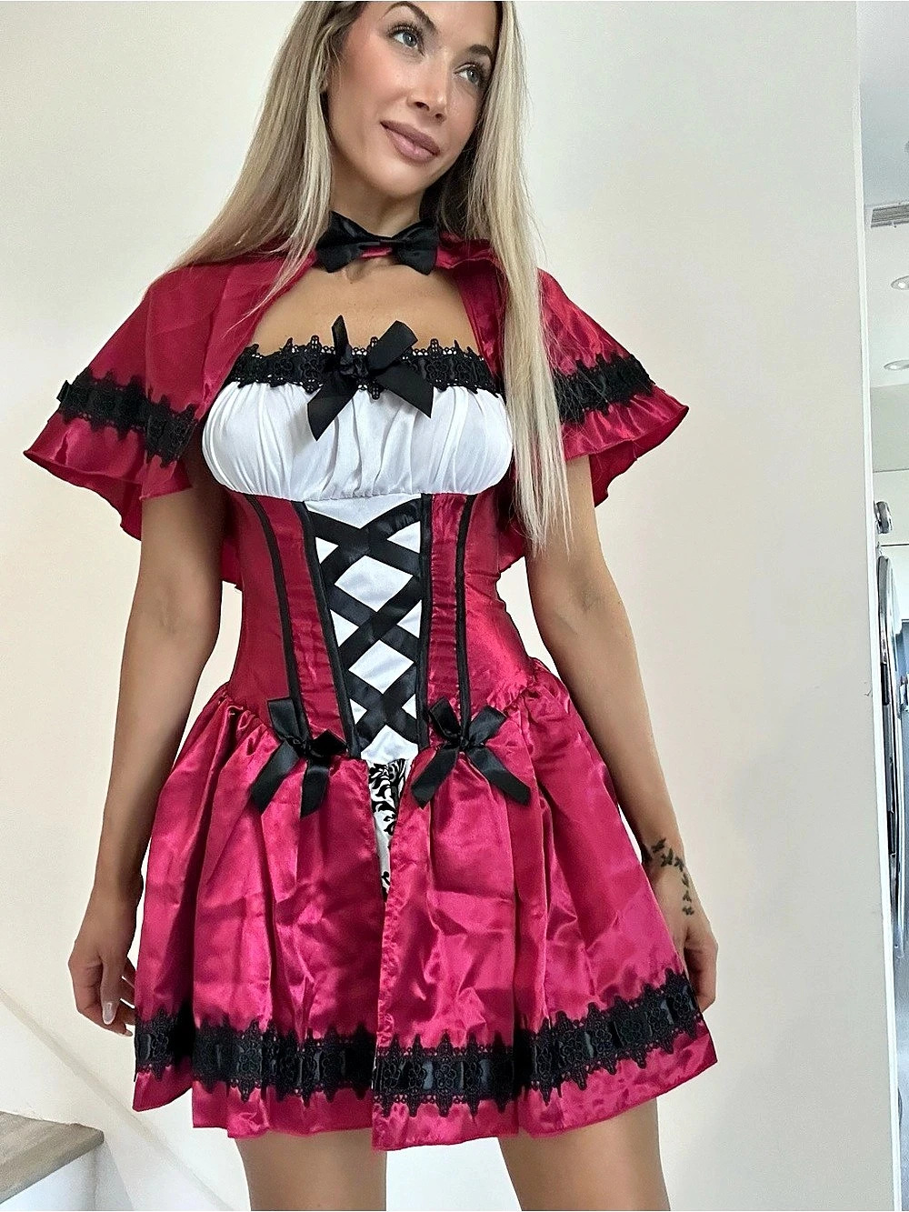 Leg Avenue Gothic Red Riding Hood Costume Red & Black Small/Petite
